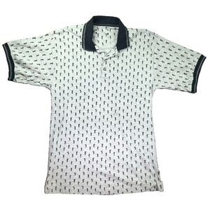 Frenzi Golf Polo Shirt Mens Large Gray Short Sleeve Masters Swing Player Graphic